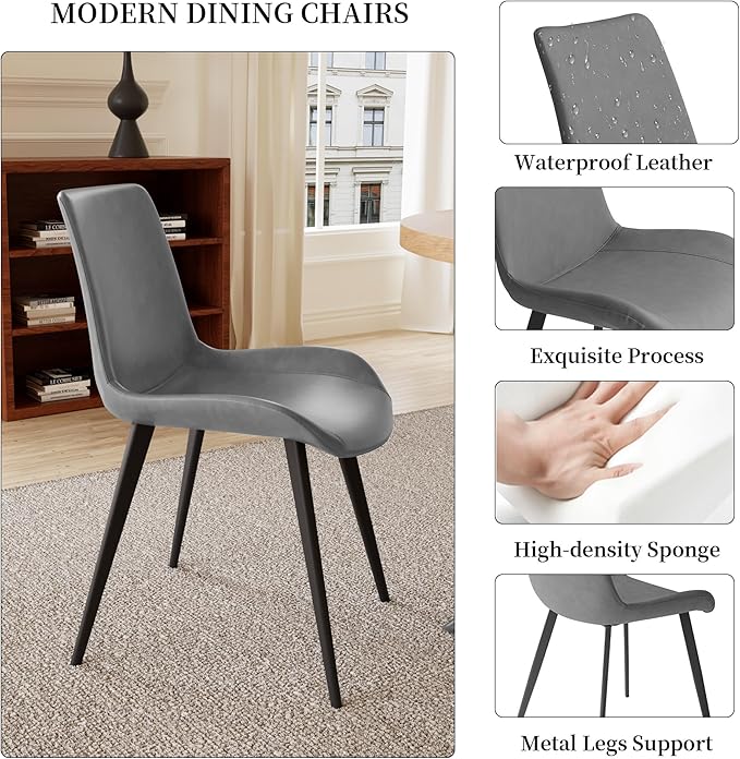 43.3 Inch Round Dining Table Set for 4, Modern Small Kitchen Coffee Set for Dining Room Kitchen Apartment (Cream Table + 4 Grey Chairs)