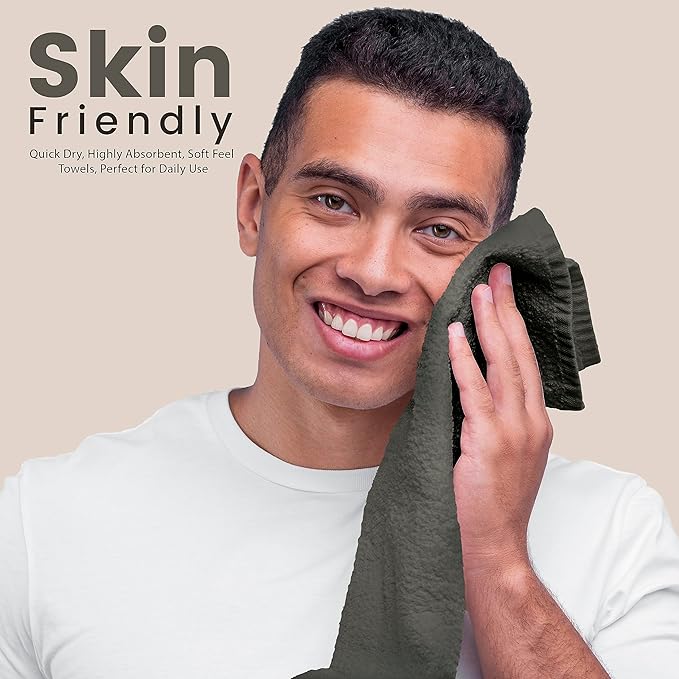 Towel and Linen Mart 100% Cotton - Wash Cloth Set - Pack of 4, Quick Dry, Luxurious, Highly Absorbent and Soft Feel Premium Spa & Hotel Perfect for Daily Use (12 X 12 Grey)