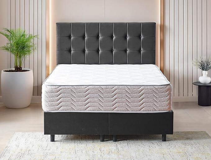 Ottomanson King 12” Hybrid Mattress - Rock Salt Infused Quilted Cover - Made in USA - Medium-Firm Support - Individually Pocketed Coils & CertiPUR-US Foam - Fiberglass-Free - Bed in a Box
