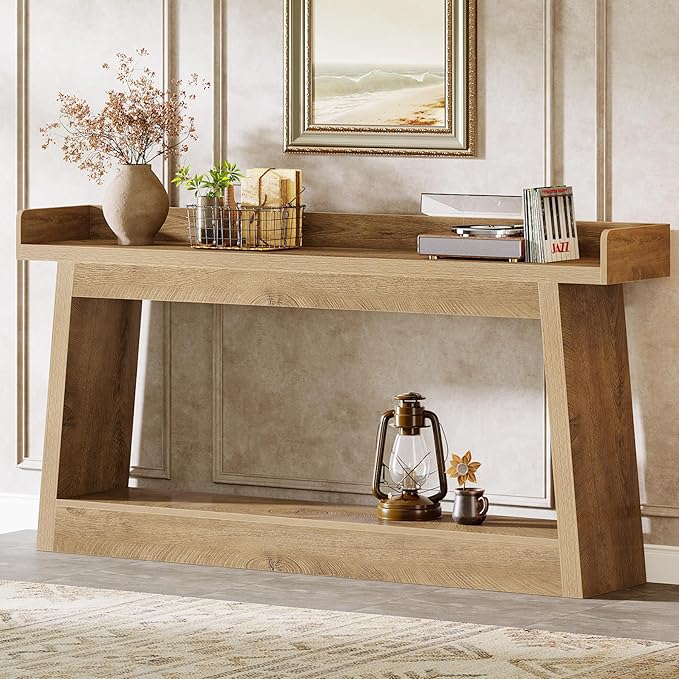 Tribesigns Extra Long Console Table, 70.9-Inch Entryway Table with Storage, Narrow Sofa Table Behind Couch, Wooden Accent Table for Hallway, Living Room, Entrance, Foyer, Rustic Brown