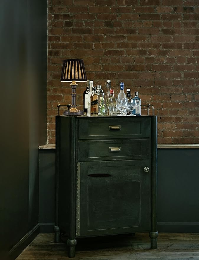 KDG Cordless Portables Table Lamp Set of 2, LED Fabric Shade Small Desk Lamps, 5000mAh Battery Powered Lighting, 2700K Stepless Dimmable Light for Living Room, Dining Room, Bedroom (Mottled Silver)