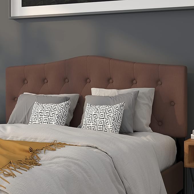 Flash Furniture Cambridge Tufted Upholstered Queen Size Headboard in Camel Fabric