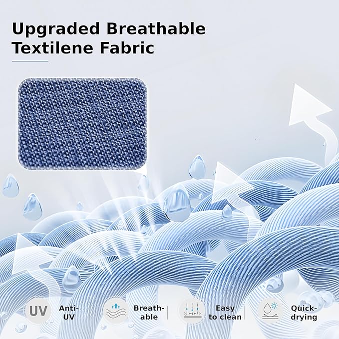 MFSTUDIO Patio Table and Chairs Set, Patio Dining Set for 6 with Umbrella Hole, Outdoor Patio Furniture Set for Deck, Backyard, Poolside & Garden