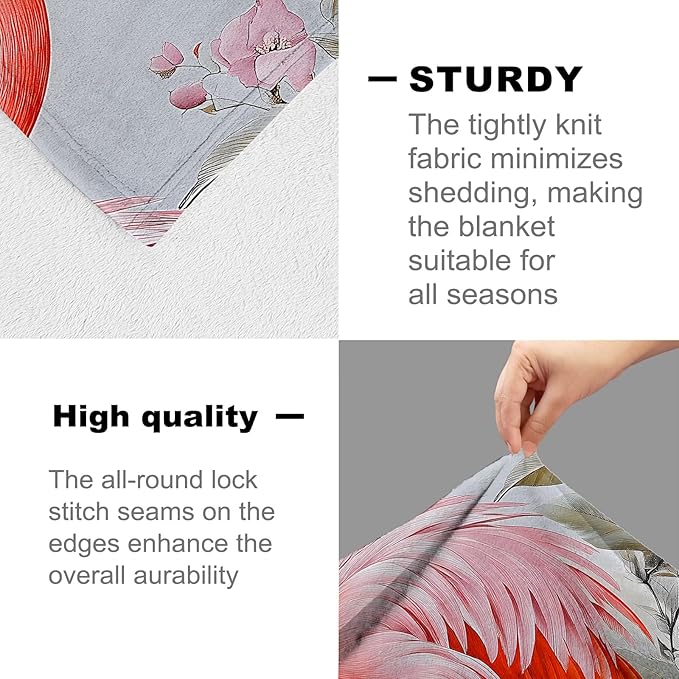 Flamingo Blanket for Kids Adults, Flamingo Gifts Flannel Throw Blanket, Flamingo Decor Lightweight Warm Soft for Sofa Couch Bed Living Room Office 60" x 80"