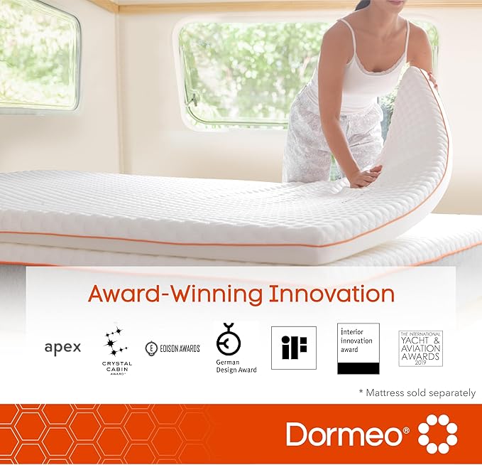 Dormeo RV King Cooling Mattress Topper, 3-Inch with Octaspring® Technology for Optimal Back Support, Medium Firmness