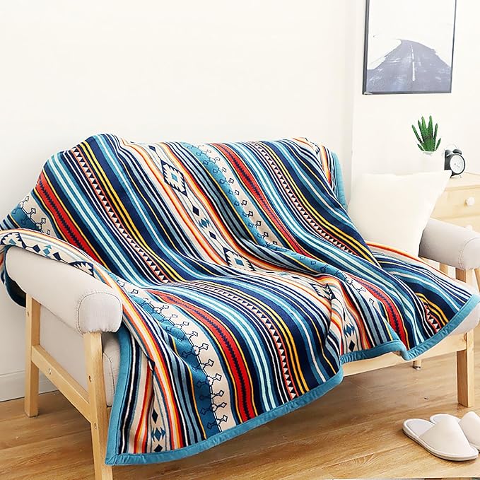 UKELER Bohemian Sherpa Bed Blanket King Size 90'' x 108'', Native American Cozy Warm Blanket for Bed/Couch/Sofa, Great Gift for Women's Day,Mother's Day,Father's Day,Thanksgiving,Christmas,Birthday