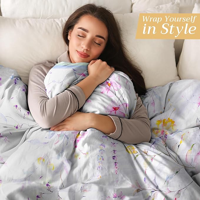 Maison d' Hermine Throw Blanket for Couch Lightweight Soft Warm Breathable Cotton Throw Blankets for Bed Girls Boys Women Men Gifts Sofa Travel Living Room Chair Bedding (60"x80", Summer Floral)