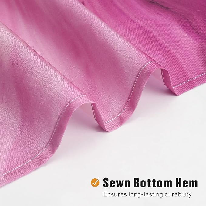 MitoVilla Hot Pink Marble Shower Curtain, Modern Ombre Fabric Cloth Shower Curtains for Luxury Bathroom Decor, Abstract Watercolor Shower Curtain, Dark Pink, 72x72