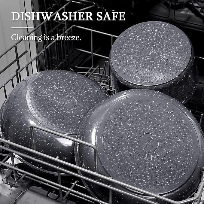 GiPP Ceramic Pots and Pans Set Non Stick, 11 Piece Nonstick Detachable Handle Cookware Sets, Non Toxic Induction Kitchen Pot and Pan with Removable Handle, Healthy RV Cookware, Dishwasher ＆Oven Safe