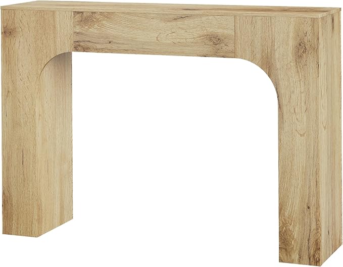 GarveeHome 47 Inch Farmhouse Console Table, Narrow Wood Entryway Table Behind Couch, Slim Rustic Hallway Furniture for Living Rooms, Foyers & Apartments, Oak