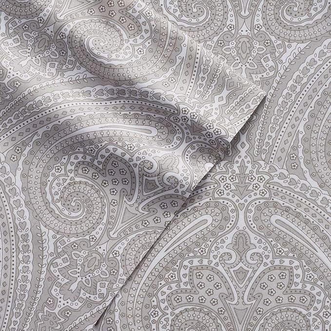 1500 Supreme Collection Full Sheet Sets Paisley Gray - Luxury Hotel Bed Sheets and Pillowcase Set for Full Mattress - Extra Soft, Elastic Corner Straps, Deep Pocket Sheets, Full, Paisley Gray