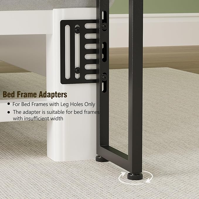 GiftGo King Size Headboard with 4 Fabric Storage Drawers Charging Station LED Light Adjustable Height Storage Rack Sturdy and Stable Metal Frame & Wood Shelf (Rustic Brown, King (U.S. Standard))