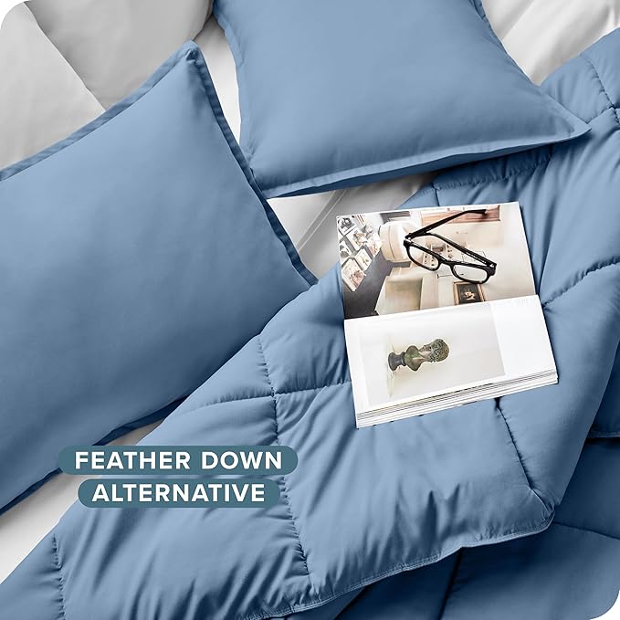 Bare Home Comforter Set - King/California King Size - Ultra-Soft - Goose Down Alternative - Premium 1800 Series - All Season Warmth (King/Cal King, Coronet Blue)