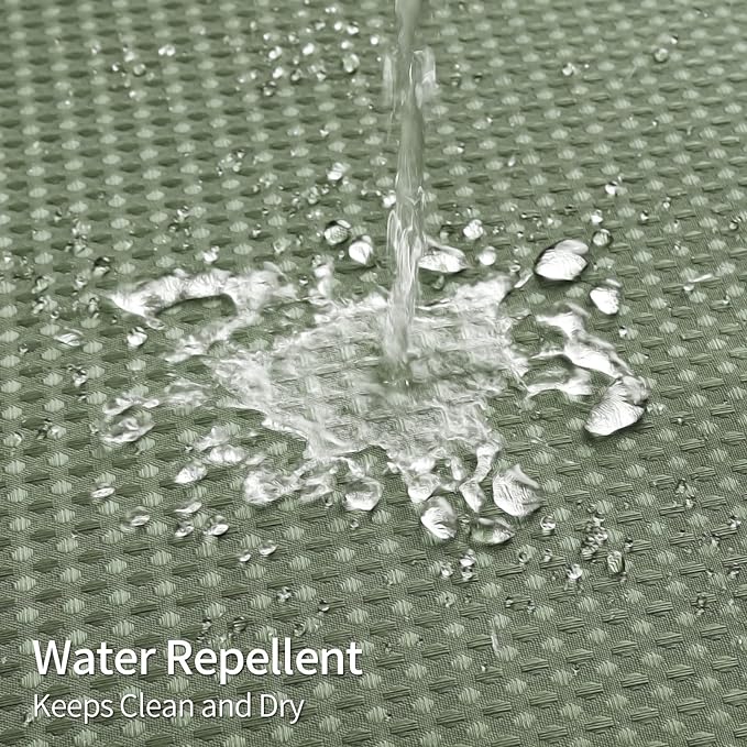 MitoVilla No Hooks Needed Small Stall Shower Curtain 36 x 74, Sage Green Waffle Half Size Narrow Waffle Weave Fabric Shower Curtain Set with Snap-in Liner for Modern Spa-Like Bathroom Decor