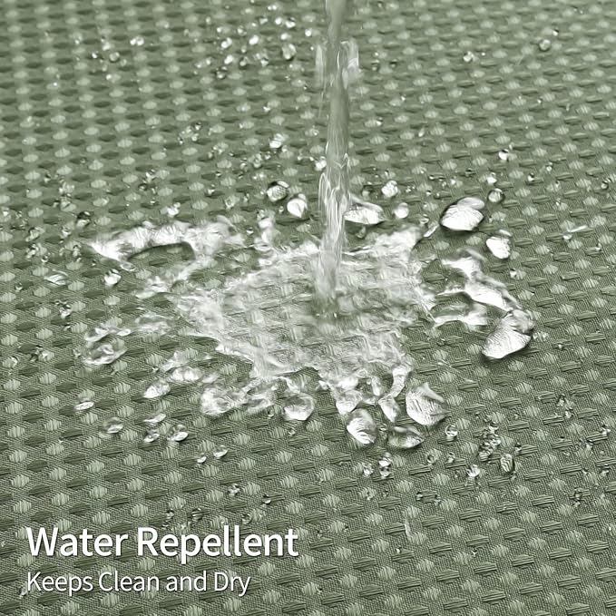 MitoVilla Sage Green Waffle Long Shower Curtain 72 x 80, No Hooks Required 80 inch Long Fabric Cloth Shower Curtain Set with Cloth Snap-in Liner for Modern Hotel Bathroom Decor