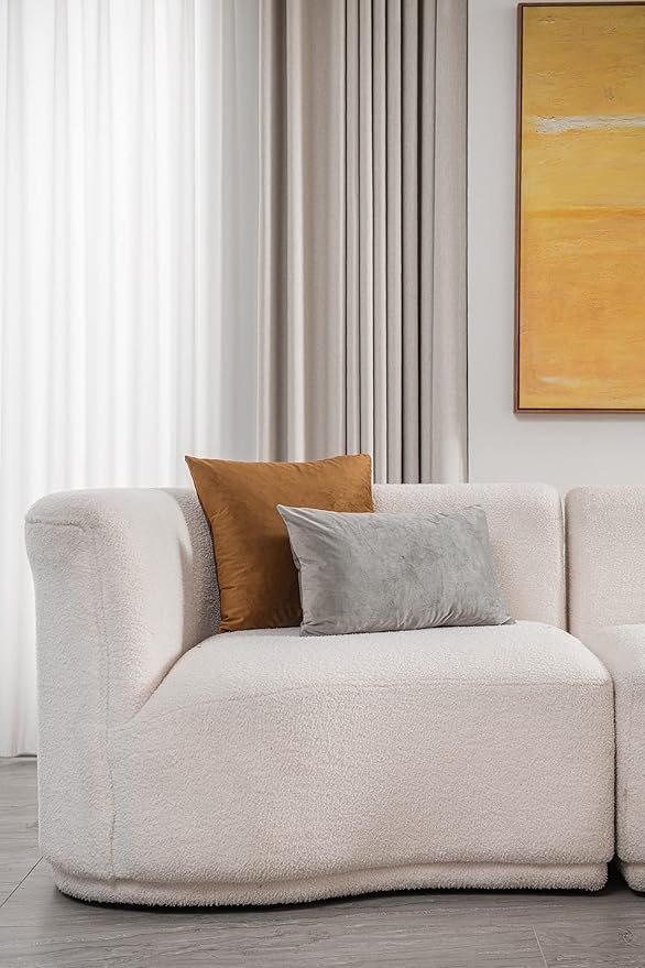 DEZENE Throw Pillow Cases 16x16 Golden Brown: 2 Pack Cozy Soft Velvet Square Decorative Pillow Covers for Farmhouse Home Decor