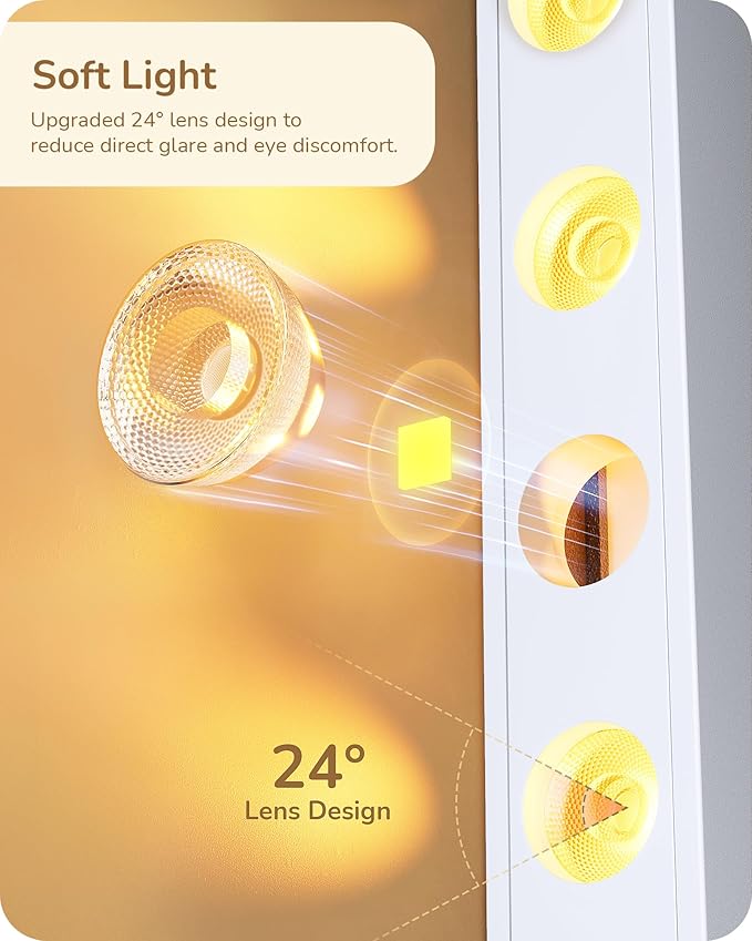 EDISHINE New Gesture Control Floor Lamp, LED Dimmable Motion Corner Light, 2700K-6500K Eye Caring Standing Lamps with Remote Control, Modern Minimalist Lit Lamp for Bedroom, Living Room, Office, White