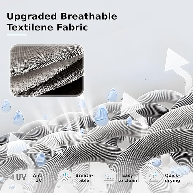 MFSTUDIO Outdoor Dining Set for 6, Patio Table and Chairs Set of 6 with Umbrella Hole, Patio Dining Set for Deck/Yard/Garden/Poolside