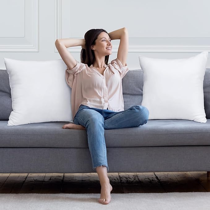 Utopia Bedding Throw Pillows Insert (Pack of 2, White) - 26 x 26 Inches Bed and Couch Pillows - Indoor Decorative Pillow