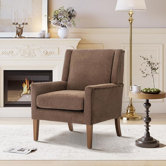 Accent Chairs for Living Room, Mid-Century Wooden Fabric Living Room Chairs, Arm Chair, Side Chairs for Living Room, Bedroom, Reading Nook