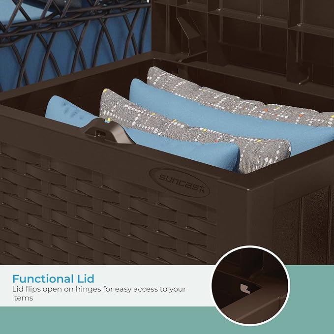 Suncast 22 Gallon Small Resin Storage Seat, Java, SSW600J