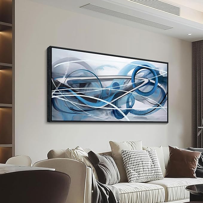 YDYSUNE Blue Abstract Wall Art Modern Canvas Wall Paintings Abstract Artwork for Living Room Pictures for Bedroom Wall Decor Office Home Decor Artwork for Walls 24×48IN
