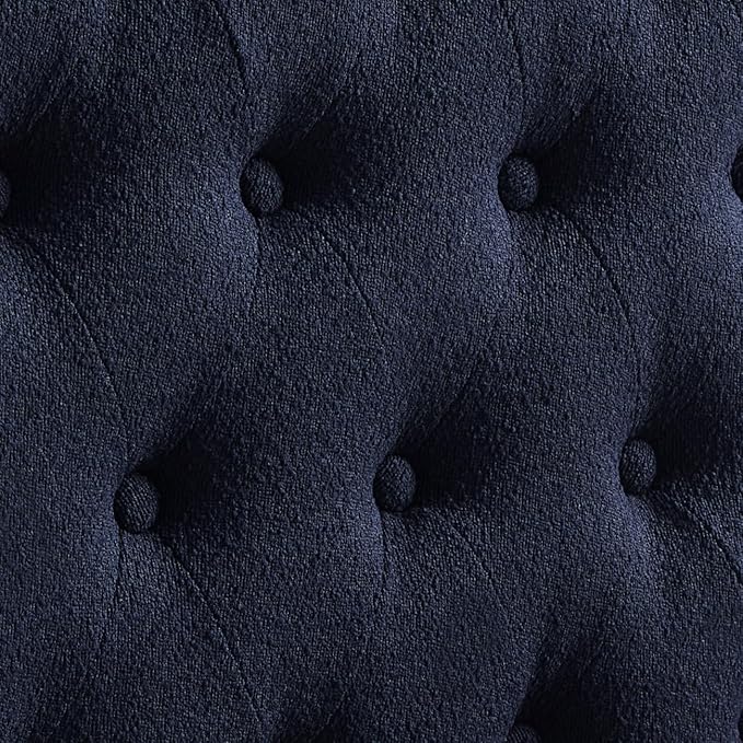 24KF Boucle Upholstered Tufted Button Queen Headboard and Comfortable Fashional Padded Queen/Full Size headboard,6025-Q-Boucle-Navy Blue