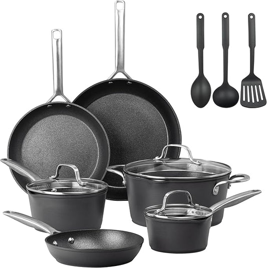 GRANITESTONE 14 Pc Induction Cookware Sets, Kitchen Pots and Pans Set Non Stick, Kitchen Cookware Sets, Nonstick Cookware Set, Non Stick Pots and Pan Set, Hard Anodized, Oven and Dishwasher Safe