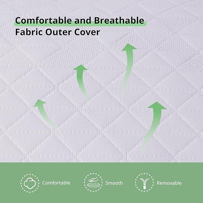 Shredded Memory Foam Pillows, Adjustable Bed Pillows for Side, Back or Stomach Sleepers, Neck Pillows for Sleeping, Queen Size Pillow with Removable Cover(Pack of 1, Adjustable)