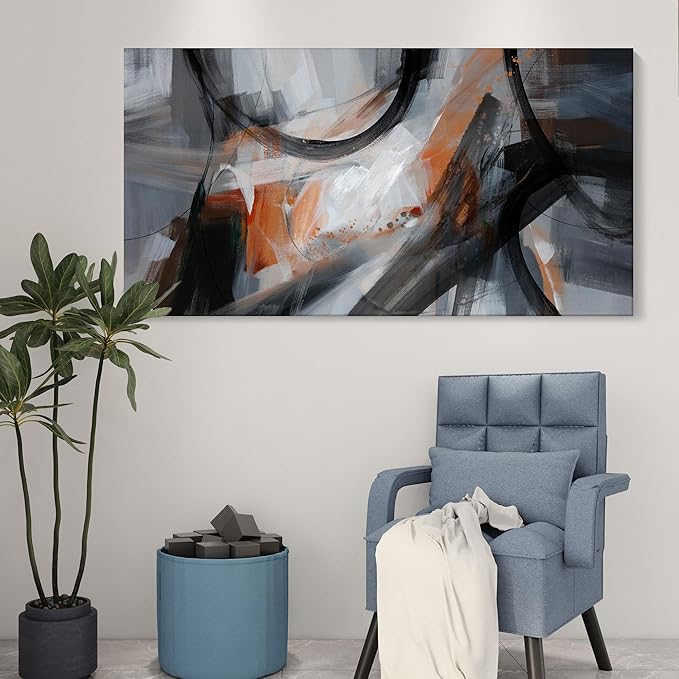 KLAKLA Large Wall Art - Abstract Canvas Wall Decor Modern Print Picture Artwork for Living Room Office Bedroom Home Decor - 58x29 Inches