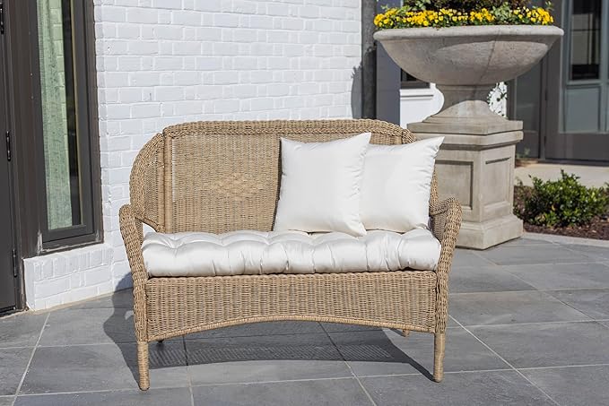 RSH DECOR: Sunbrella Square Throw Pillows Set of 4 | 20" x 20" | Water and Fade-Resistant Performance Fabric | Outdoor Pillow Covers with Down-Alternative Inserts | Canvas White