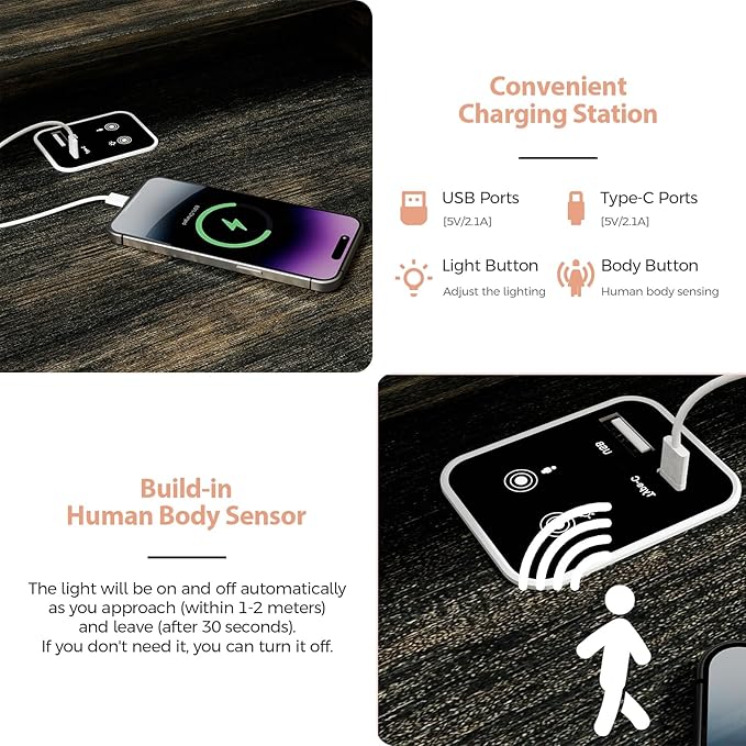 Farmhouse Makeup Vanity, Vanity Desk with Square Mirror, Tricolor Lighting Adjustment & Built-in Charging Station, Multi-Functional Wood Vanity with 2 Drawers & Open Storage Space, Brown