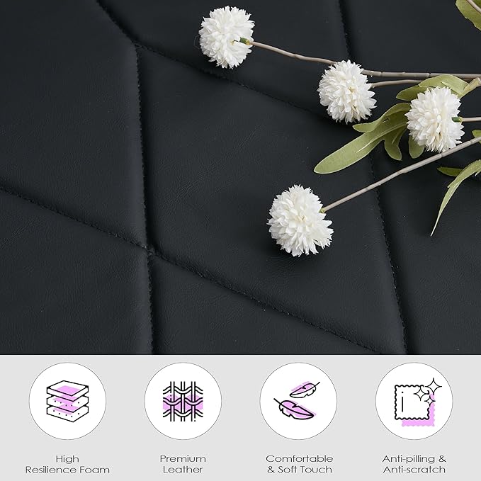 TYBOATLE Leather Convertible Sleeper Chair Bed for Adults, 3-in-1 Pull Out Sofa Chair Bed with USB/Type-C Ports, Cup Holders, Side Pockets, Single Sofa for Living Room, Bedroom, Office (Black)