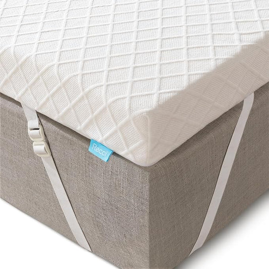 RECCI 3 Inch Queen Memory Foam Mattress Topper, Pressure-Relieving Mattress Topper for Back Pain, Non-Slip Design with Removable & Washable Cover, CertiPUR-US Certified, Queen Size