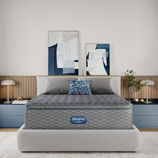Beautyrest Days End Medium Firm Pillow Top 14.75" Mattress - Queen - Cooling Tech, Supportive Durable Pocketed Coils, Pressure Relief, Motion Separation; 100 Night Sleep Trial and 10 Year Warranty