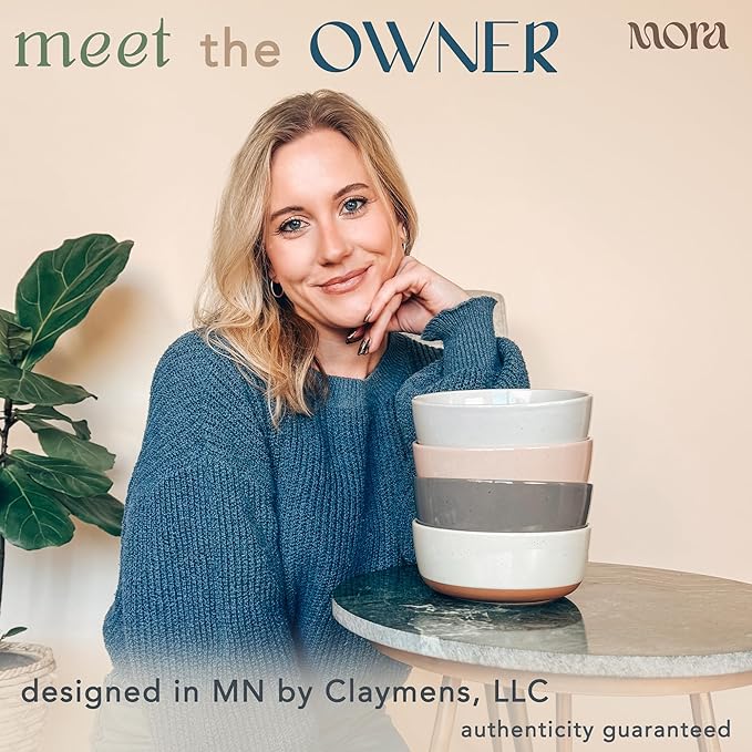 Set of 4 Porcelain Bowls, 25oz - Microwave, Dishwasher & Oven Safe for Soup, Cereal, etc.