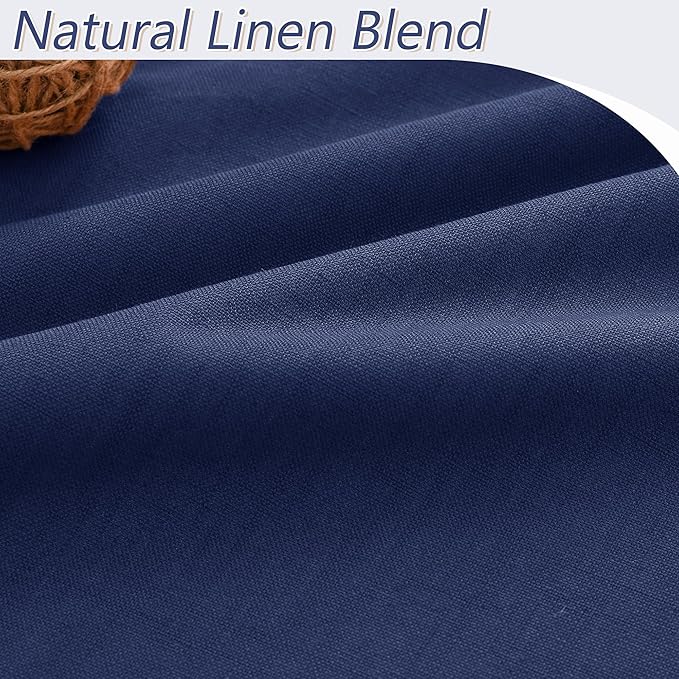 Guken Blackout Curtains 72 Inch Length 2 Panels Set for Living Room Bedroom Back Tab Thermal Insulated 100% Black Out Linen Drapes Room Darkening Window Curtains 72 Inches Long,Classic Blue