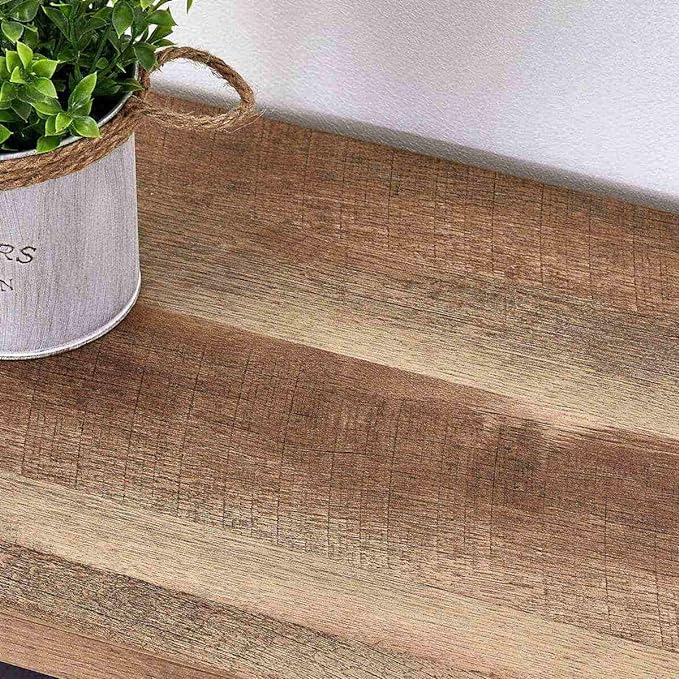 FATORRI Small Bookcase, Wood and Metal Low Short Bookshelf, Industrial Book Case and Rustic Book Shelf for Small Space (Rustic Oak)