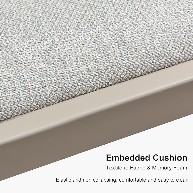 PURPLE LEAF 8-Piece Patio Dining Set Outdoor Furniture Rectangular Table and Chairs Set with Aluminum Frame and Wicker Rattan for Garden Deck Backyard Kitchen Champagne Outdoor Set