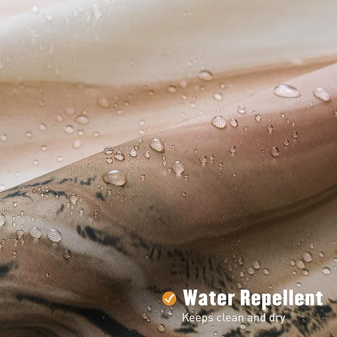 MitoVilla Brown Marble Shower Curtain, Abstract Ombre Fabric Shower Curtains for Modern Bathroom Decor, Luxury Cloth Watercolor Shower Curtain, 72x72