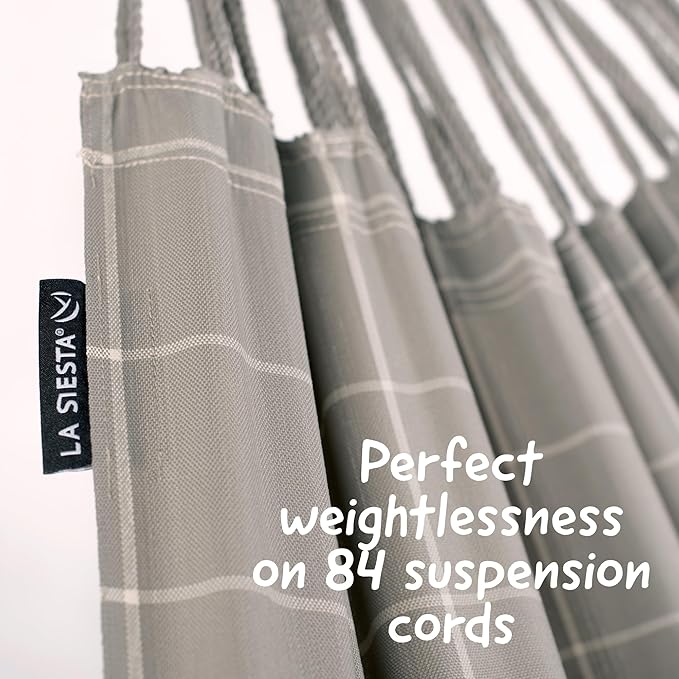 LA SIESTA Brisa Classic Hammock, Handmade, Weather-Resistant, Tear-Resistant Hammock for Indoor & Outdoor Relaxation, Size-Double - Almond