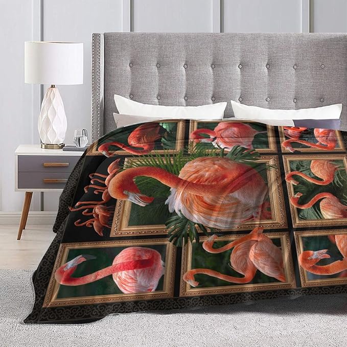 Yibuda Flamingo Blanket Bird Tropical Flannel Plush Throw Blanket Cozy Animal Decor Fleece Stuff Blanket Gifts for Lover Girls Boys Kids Adults Women Bed Travel 40"x50"