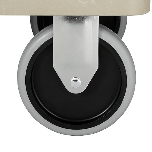 BRUTE Heavy Duty 2-Shelf Utility/Service Cart, Small, Lipped Shelves, Ergonomic Handle, 500 lbs. Capacity, Beige, for Warehouse/Garage/Cleaning/Maintenance