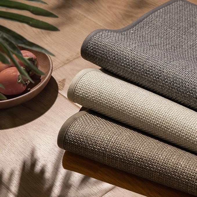 chakme Bathroom Rugs Mat 32x17, Ultra Thin Non Slip Bath Mat Quick Dry Absorbent Bath Mat for Bathroom Floor, (Dark Beige, 32"x17")