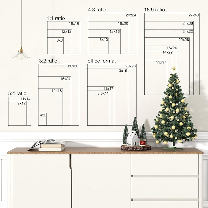 Axeman 28x34 Frame | Solid Oak Wood 28x34 Poster Frame With Mat for 24x30 | 34x28 Wood Picture Frame | Tempered Glass and Hanging Hardware Included Home Wall Decor Art Hanging Frame | Natural