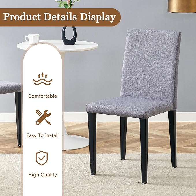 Glass Dining Table Set for 4, 63” Kitchen Table Set for 4, Modern Dining Room Table Set with Upholstered Chairs, Tempered Glass Tabletop with Y Shape Base