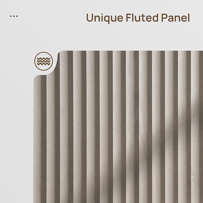 SICOTAS Dresser for Bedroom - Dressers & Chests of Drawers with 4 Drawers Large Modern Dresser for Closet with Open Shelf Fluted Wide TV Stand Clothes Closet Storage for Bedroom Hallway Entryway