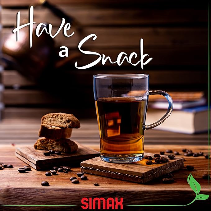 Simax Glassware Clear Glass Coffee Mug Set | Cold, Heat, and Shock Resistant Borosilicate Glass, Microwave and Dishwasher Safe, Includes Four (4) 10 Ounce Cups