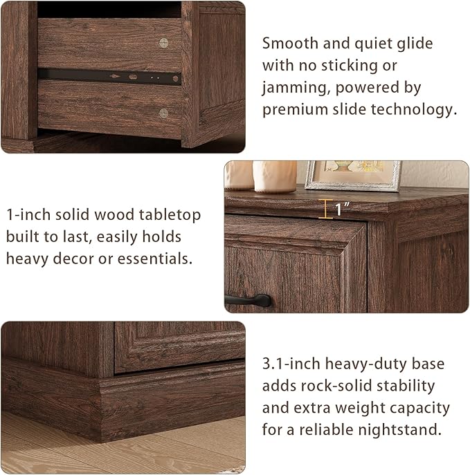 Farmhouse 7 Drawer Dresser for Bedroom, 55 Inch Wide Modern Brown Dresser TV Stand with Large Drawers & Bar Handles, Rustic Wood Chest of Drawers for Bedroom, Living Room, Hallway, Entryway.