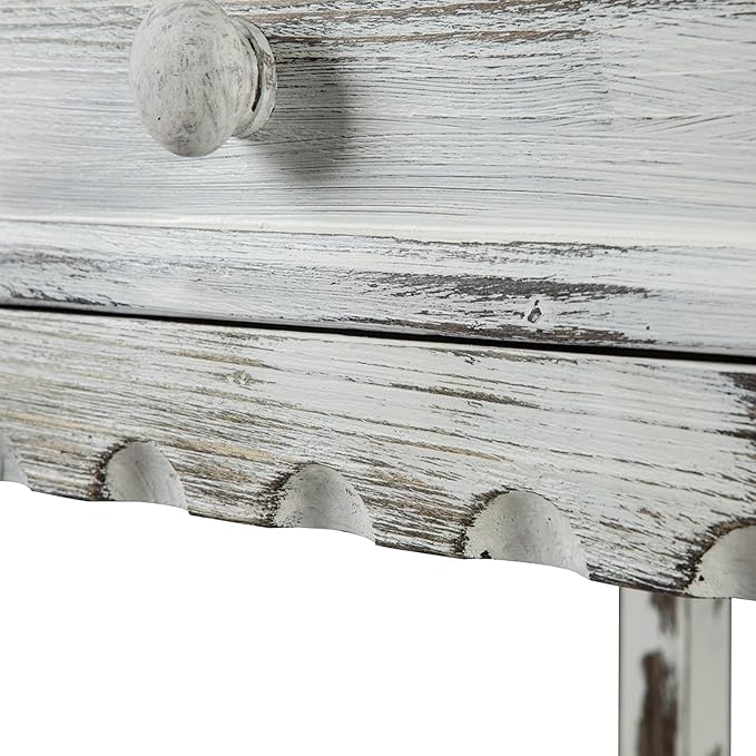 Alaterre Furniture Rustic Country Cottage Console Table with 1 Drawer & 1 Shelf, Distressed Finish - Perfect for Living Room, Entryway, Hallway